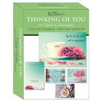 Boxed Cards: Thinking of You Gentle Thoughts (12 Cards, 3 each of 4 designs)