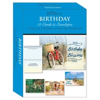 Boxed Cards: Birthday Journeys (12 cards, 3 each of 4 designs)