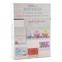 Boxed Cards: Birthday Let's Celebrate (12 cards, 3 each of 4 designs)