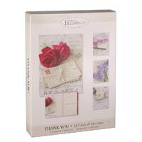 Boxed Cards: Thank You Heartfelt Thanks (12 cards, 3 each of 4 designs)