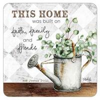 Coaster Set of 4: This Home was built on Faith, Family and Friends