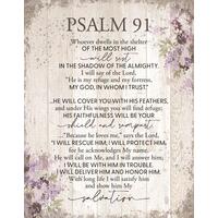 Reclaimed Wood Look Wall Plaque: Psalm 91