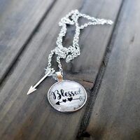 Epiphaneia Easter Christian Gifts Women Blessed Pendant Necklace With Arrow.