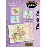 Boxed Thank You Cards - Birds - Set Of 12