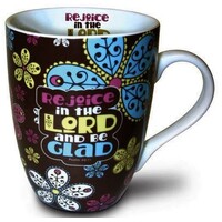 Ceramic Mug - Rejoice In The Lord Paisley Pattern