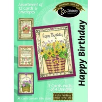 Happy Birthday : Flower Baskets (12 Boxed Cards)