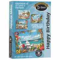 Happy Birthday : Beach Scenes (12 Boxed Cards)