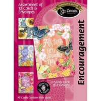 Boxed Cards Encouragement: Butterflies & Flowers