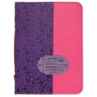 Bible Cover Divine Details: Xlarge, Plum/Pink, Psalm 37:4