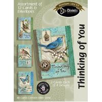 Thinking of You - Blue Birds (12 Boxed Cards)