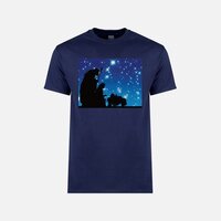 T Shirt - For Unto Us A Child Is Born - Navy (Men's Small)