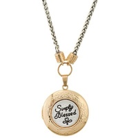 Simply Blessed Two-tone Locket Necklace