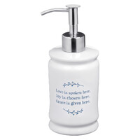 Love Joy Grace White Ceramic Soap Dispenser