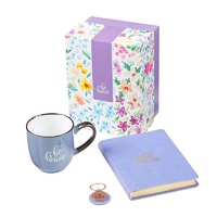 Boxed Gift Set: Be Brave Journal, Key Ring and Purple Ceramic Mug