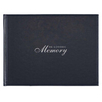In Loving Memory Navy Faux Leather Medium Guest Book