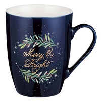 Ceramic Mug: Merry & Bright Navy
