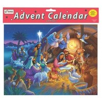 Advent Calendar: Heavenly Night Manger Scene, Glitter