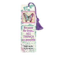 Tassle Bookmark - Because He Lives... All Things are Possible