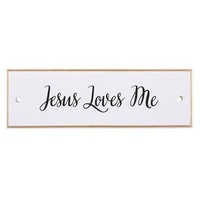Ceramic Plaque : Jesus Loves Me