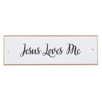 Ceramic Plaque : Jesus Loves Me