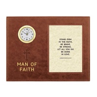 Framed Table Clock: Man Of Faith I Corinthians 16:13-14