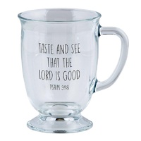Large Glass Mug: Taste And See That The Lord Is Good