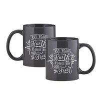 Ceramic Cafe Mug: Faith Bigger Than Fear