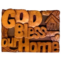 Magnet: Wood God Bless Our Home