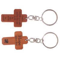 Cross Keyring: Hope, Hebrews 6:19 (Mahogany)