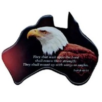 Christian Australia Map Shaped Resin Fridge Magnet: Eagle/Is 40:31