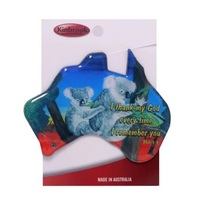 Christian Australia Map Shaped Resin Fridge Magnet: Koala/Phil 1:3