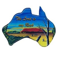 Christian Australia Map Shaped Resin Fridge Magnet: Uluru/ Ps 18:2