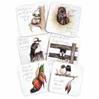 Coasters Fig Hill Farm Faith With Scriptures, Cork Back (Set of 6) (Australiana Products Series)