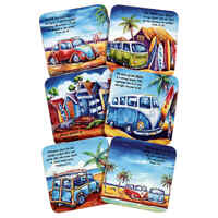 Coasters Deborah Broughton Surf Faith With Scripture, Cork Backed (Set of 6) (Australiana Products Series)