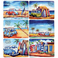 Placemats Deborah Broughton Surf Faith With Scripture, Cork Backed (Set of 6) (Australiana Products Series)