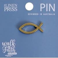 Lapel Pin, Enamel, Gold Fish (Walk By Faith Collection)