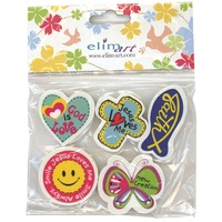 Eraser Pack of 5 with Christian Messages