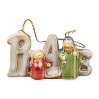 Ornament Christmas Glazed Porcelain: Peace
