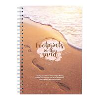 Spiral Bound Hardcover Journal: Footprints in the Sand