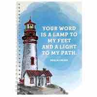 Spiral Bound Softcover Journal: Lighthouse, Your Word is a Lamp to My Feet