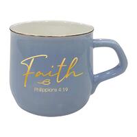 Ceramic Mug Purple/Pale Blue: Faith (Phillipians 4:19)