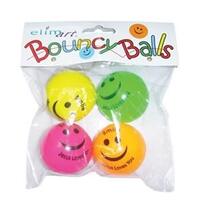 Bouncing Balls: Smile Jesus Loves You (Pack of 4) Orange, Yellow, Pink, Green