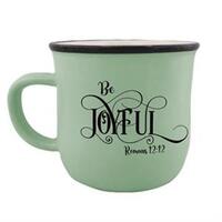 Ceramic Mug: Green Be Joyful (Romans 12:12)