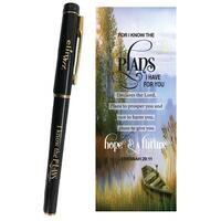 Gel Pen Black with Bookmark Gift Set: I Know The Plans (Jeremiah 29:11)