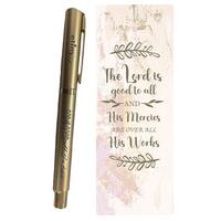 Gel Pen Gold with Bookmark Gift Set: The Lord Is Good