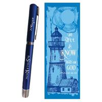 Gel Pen Blue with Bookmark Gift Set: Be Still and Know That I Am God (Psalm 46:10)