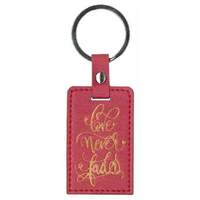 Lux Leather Keyring: Love Never Fails