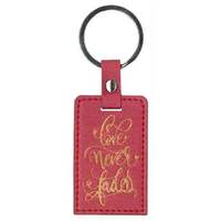 Lux Leather Keyring: Love Never Fails
