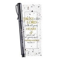 Gel Pen with Bookmark Gift Set (Dark Grey Pen Black Ink)
