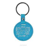 Lux Leather Keyring: Trust In the Lord (Blue)